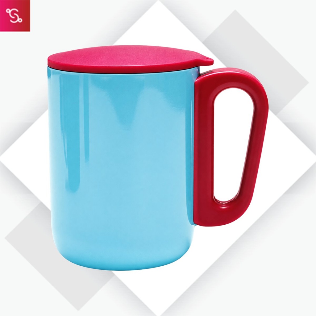Lisbon Jr. (Stainless Steel Mug with Handle (180ml)) - Blue