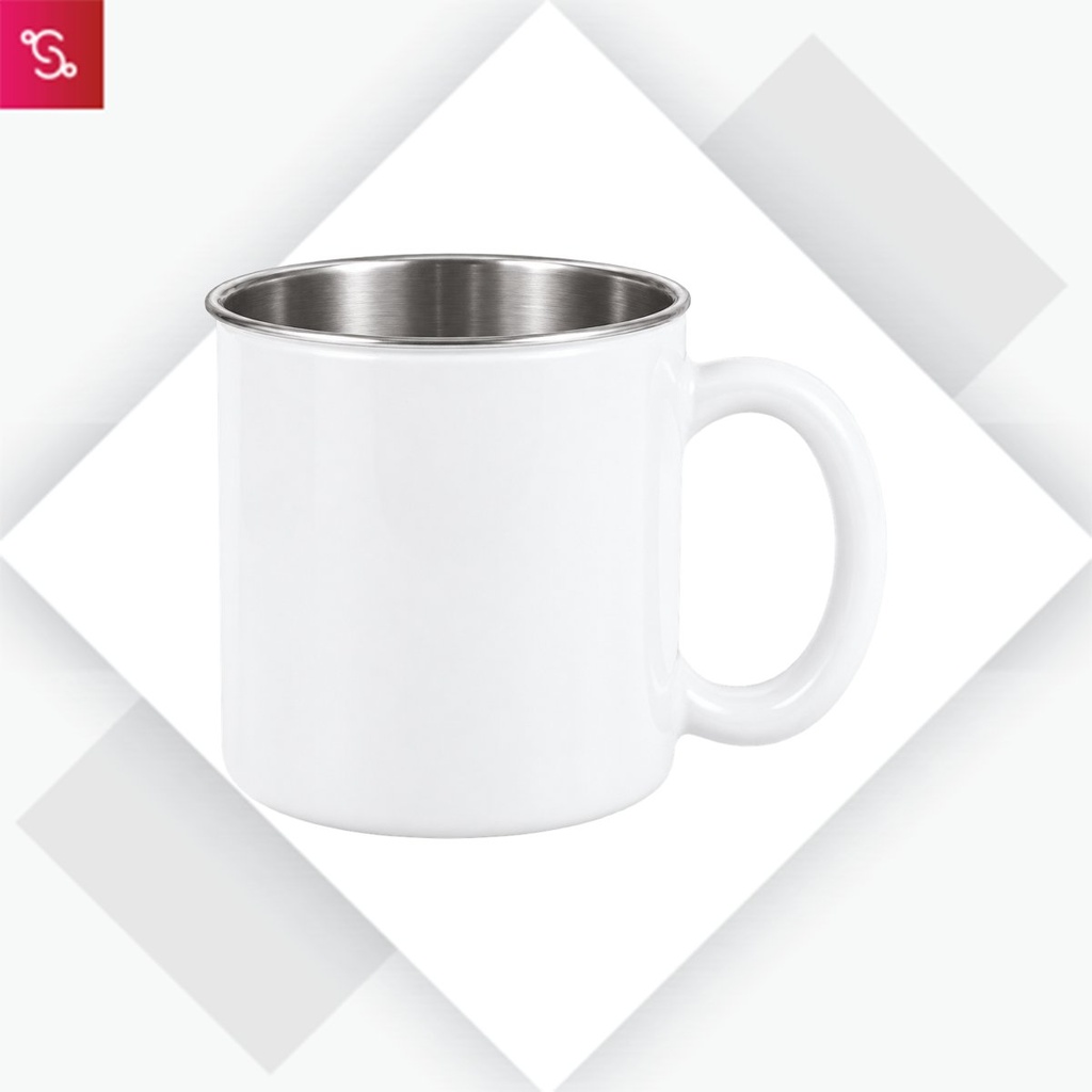 Mocca (Stainless Steel Mug with Handle (300ml)) - White