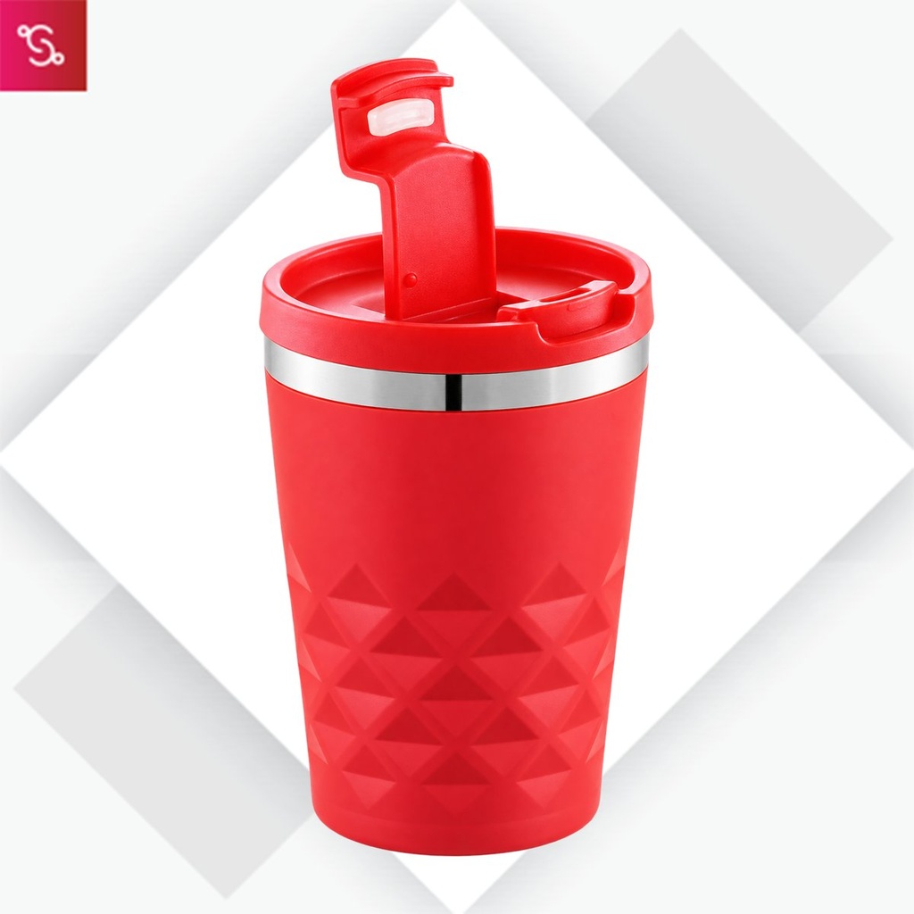 Bistro (Stainless Steel Mug with Handle (425ml)) - Red