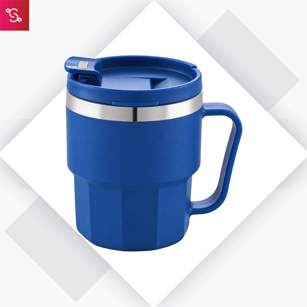 Sip-On (Stainless Steel Mug with Handle (375ml)) - Blue