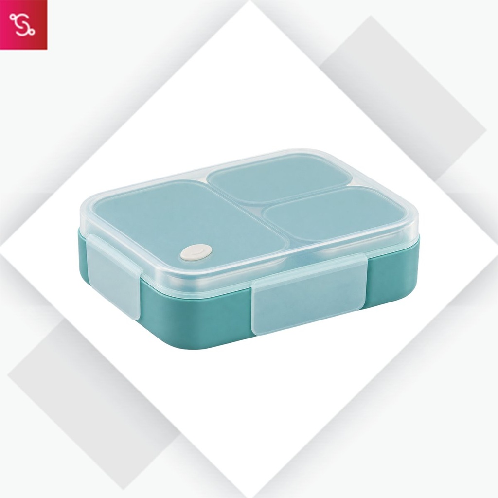 Bento Box (Lunch box (450ml +200ml +200ml)) - Green
