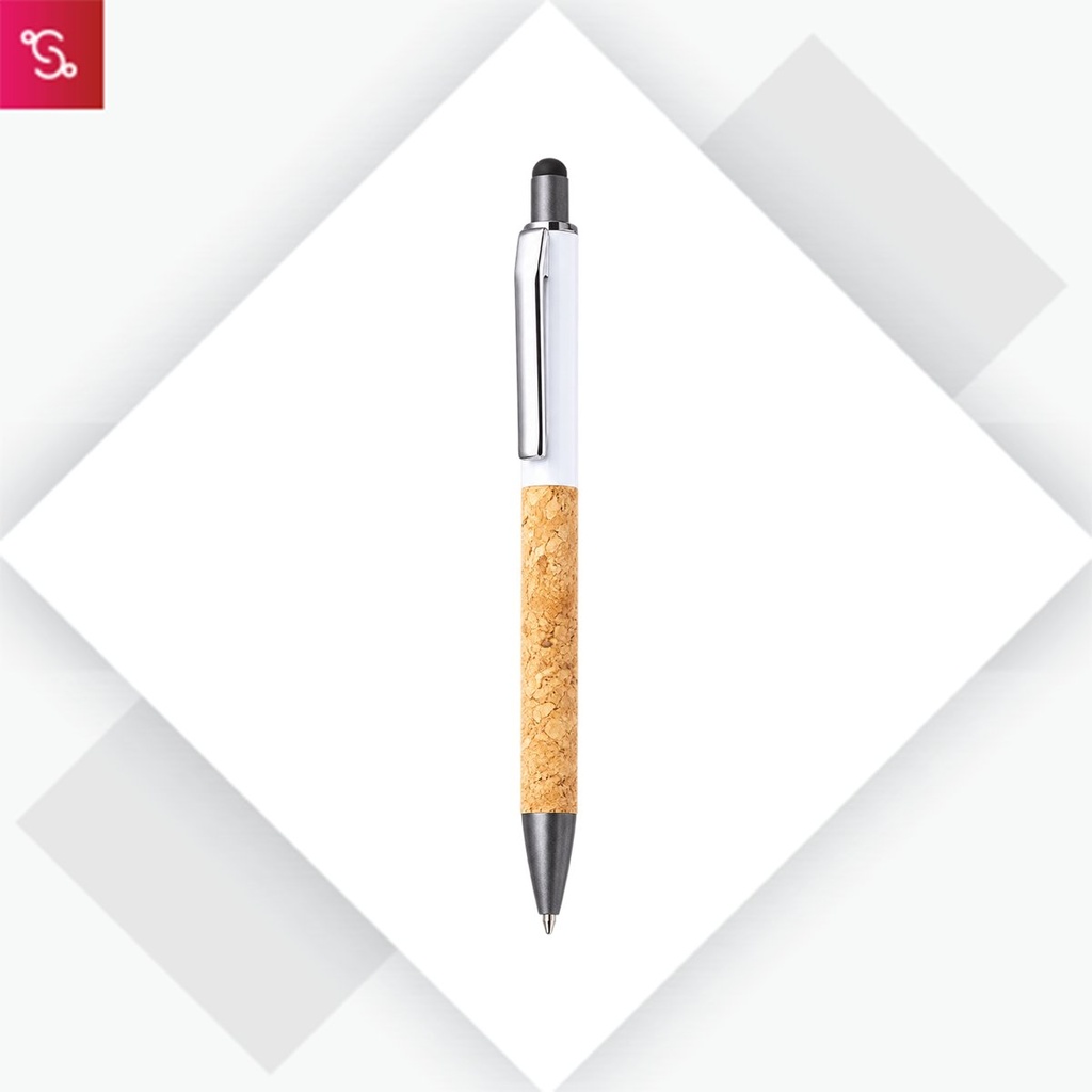 StyCork (Metal Pen with Cork & Stylus) - White