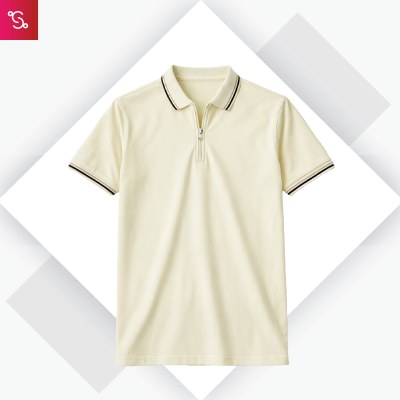 Snitch Textured Zipper Polo - White