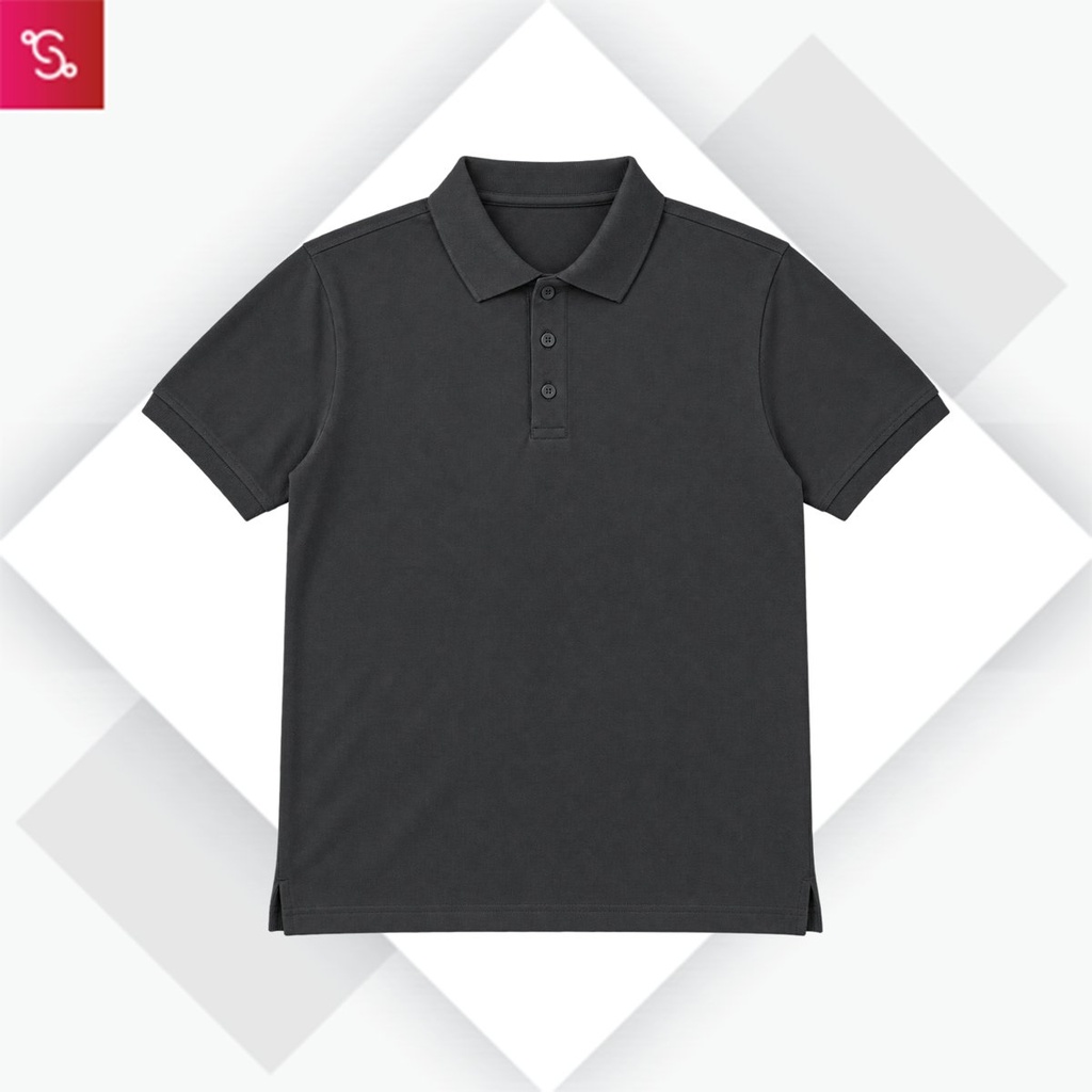Organic Polo T-Shirt - Carbon Grey