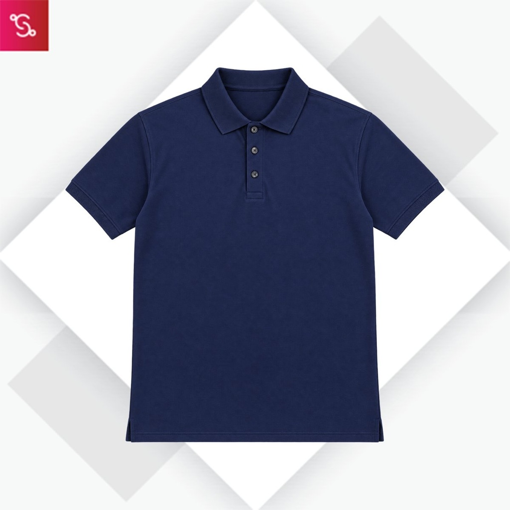 Organic Polo T-Shirt - Navy Blue