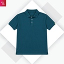 Organic Polo T-Shirt - Petrol Blue