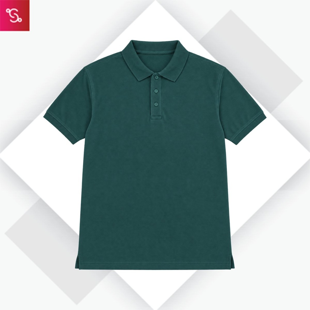 Organic Polo T-Shirt - Forest Green