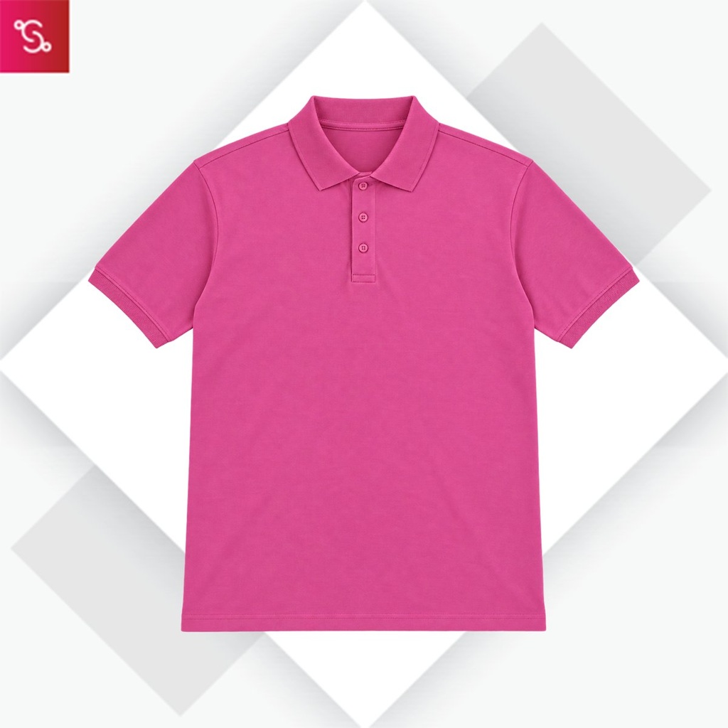 Organic Polo T-Shirt - Red Violet