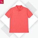 Organic Polo T-Shirt - Coral