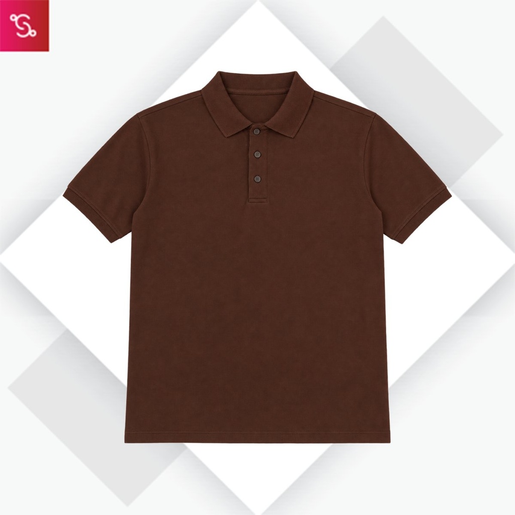 Organic Polo T-Shirt - Chocolate