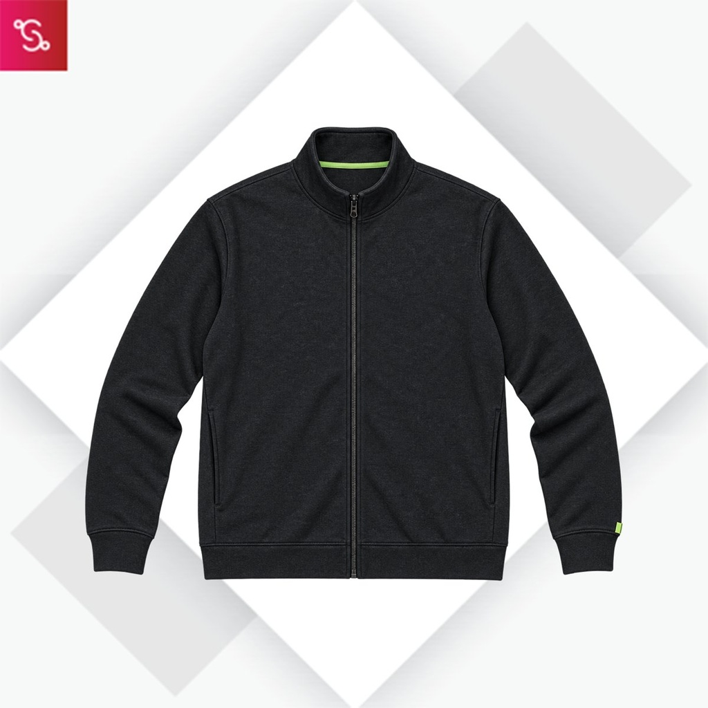 High Neck Jacket - Charcoal Melange