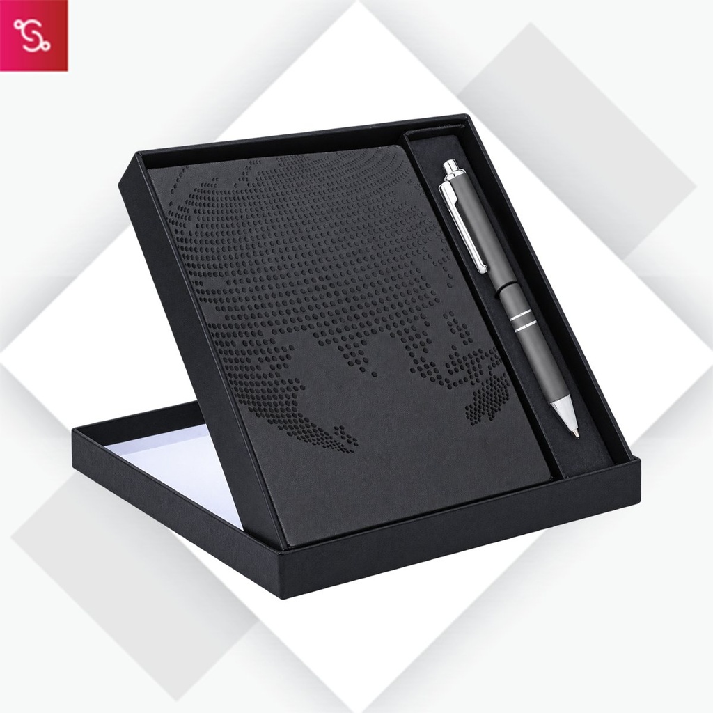[SANM-Q129] Globe Notebook Gift set: A5 Globe Notebook With Pen