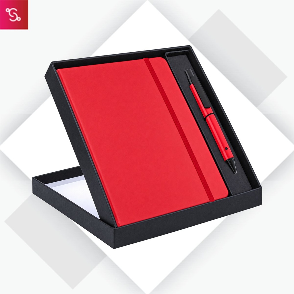 [SANM-Q131] Classic Notebook Gift set: A5 Elastic Notebook With Flat Pen