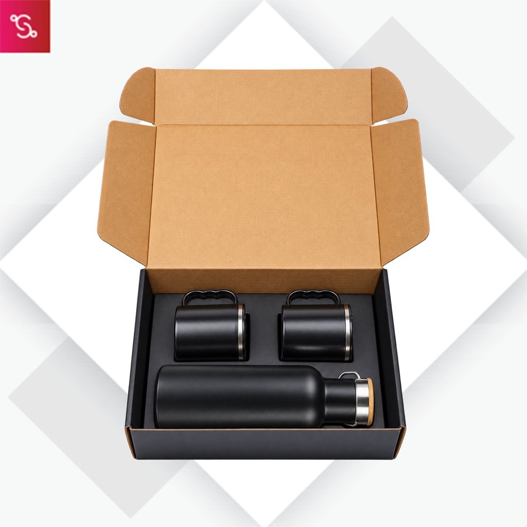 [SANM-Q161] Set of EcoVault Vacuum Flask with 2 Stainless steel cups in Gift box
