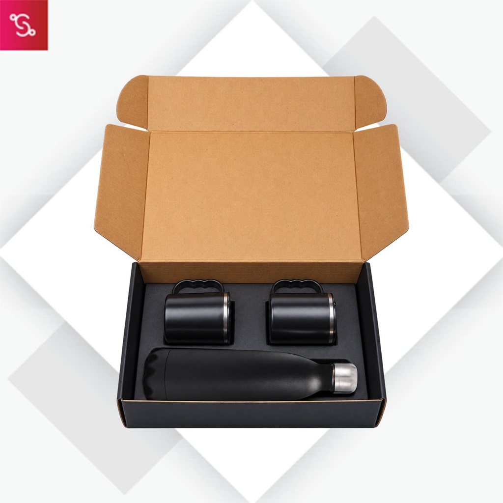 [SANM-Q162] Set of Cola Vacuum Flask with 2 Stainless steel cups in Gift box