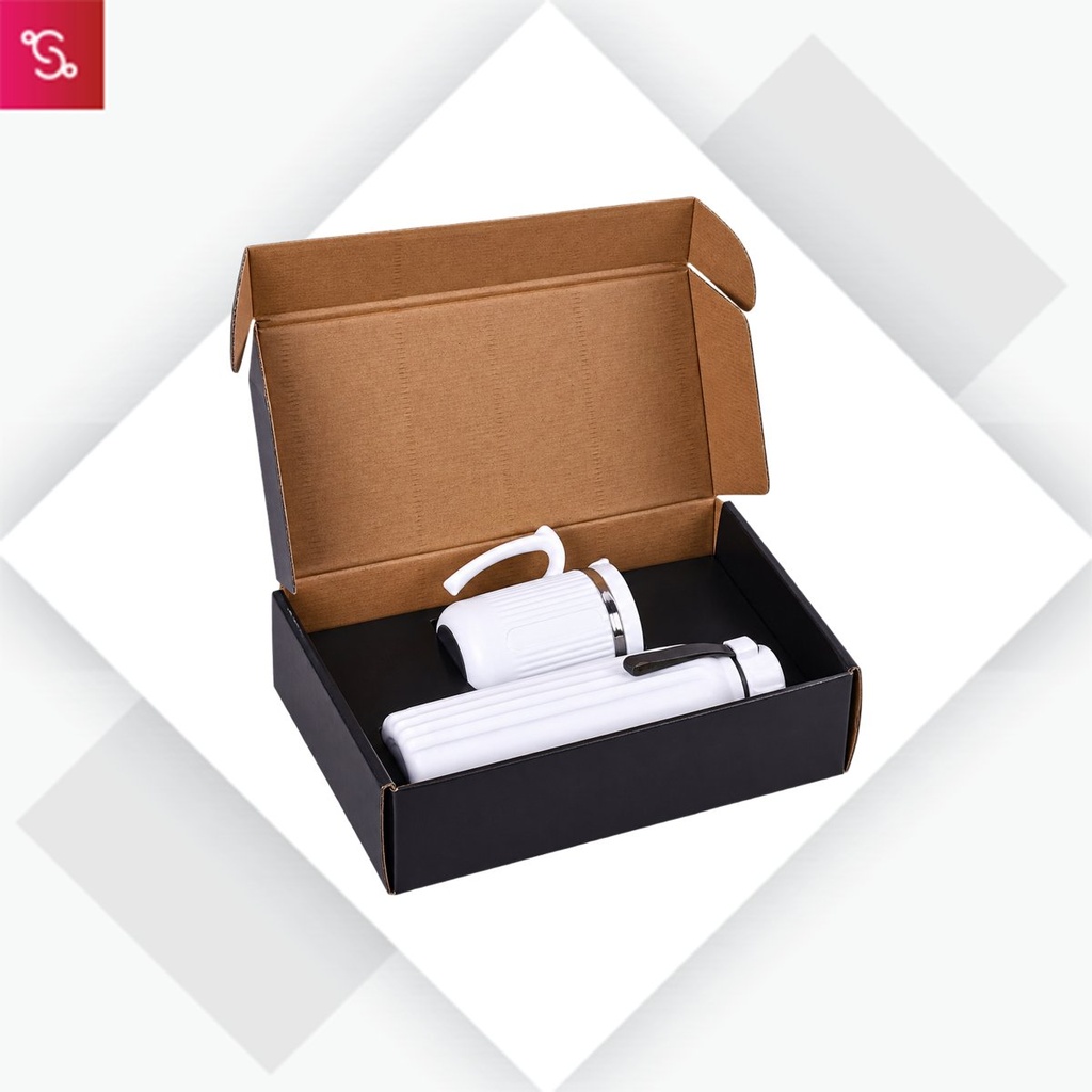 [SANM-Q186] Set of Square Insulated bottle with Large SS Grip mug
