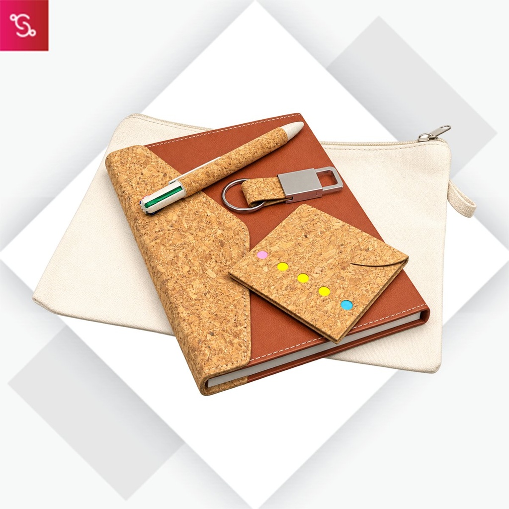 [SANM-Q224] EcoPouch Set of 4: Cork Classic Kit in Multipurpose Canvas Pouch