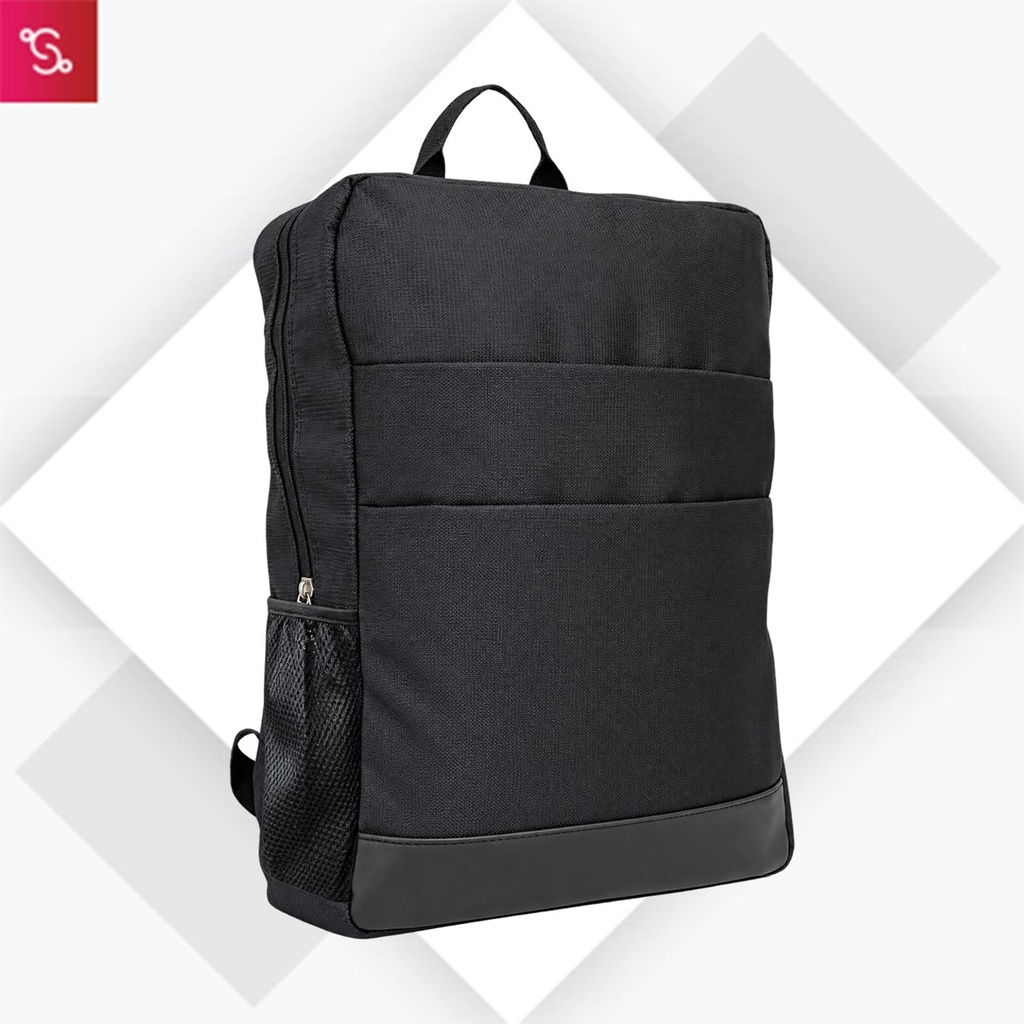 [SANM-S06] Slimz black backpack with double front pocket
