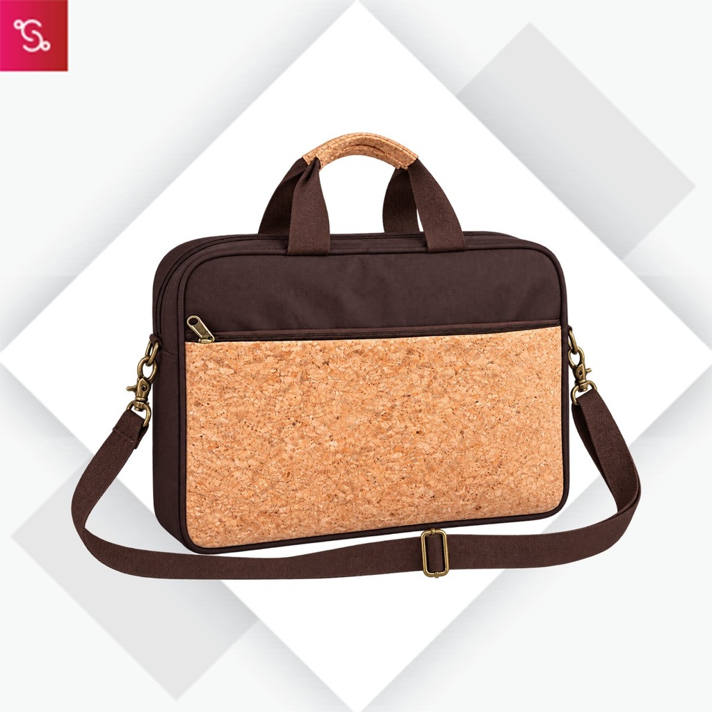 [SANM-S16] Eco-Friendly Cork Laptop Bag with 2 tone finish
