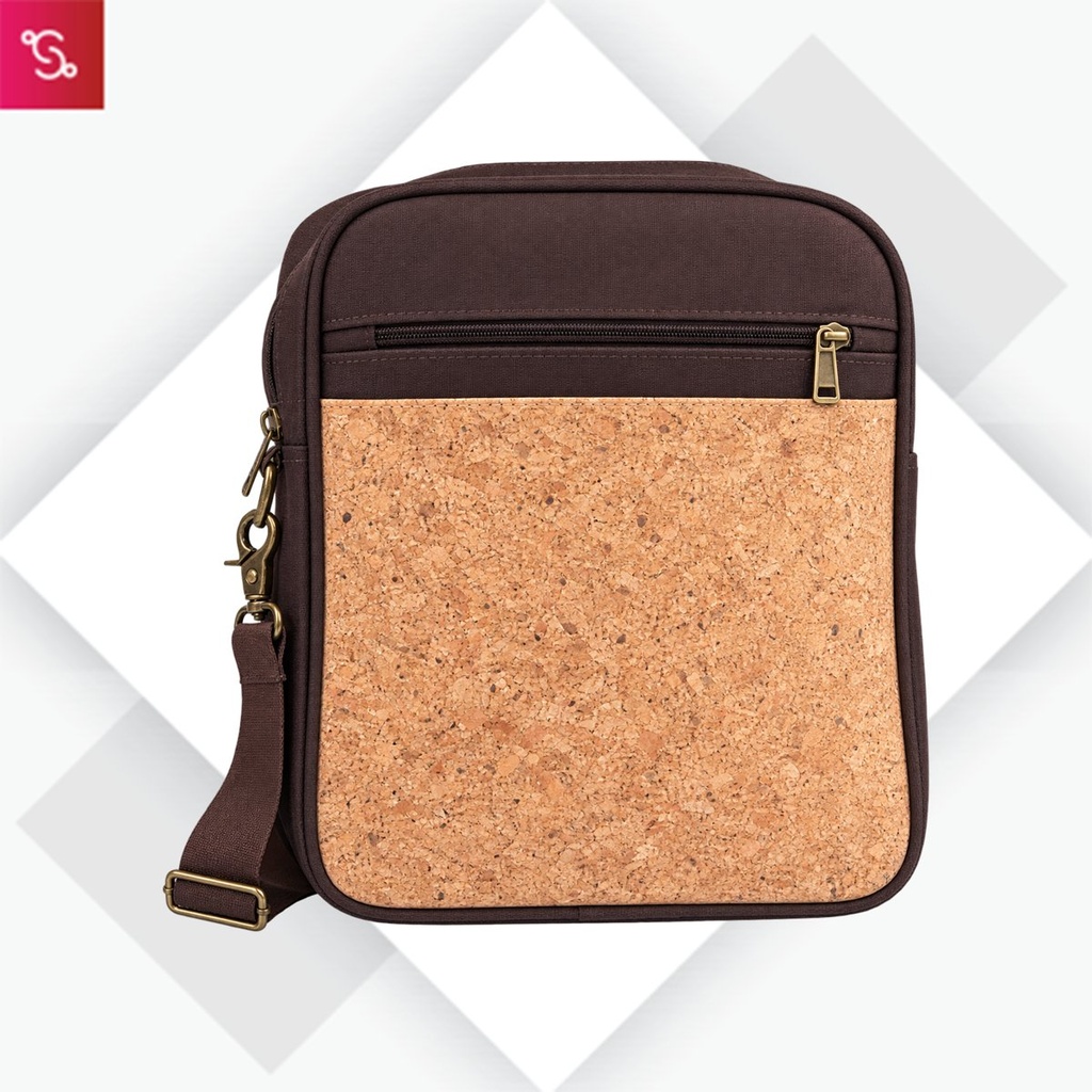 [SANM-S17] Eco-Friendly Cork Sling Messenger Bag with 2 tone finish