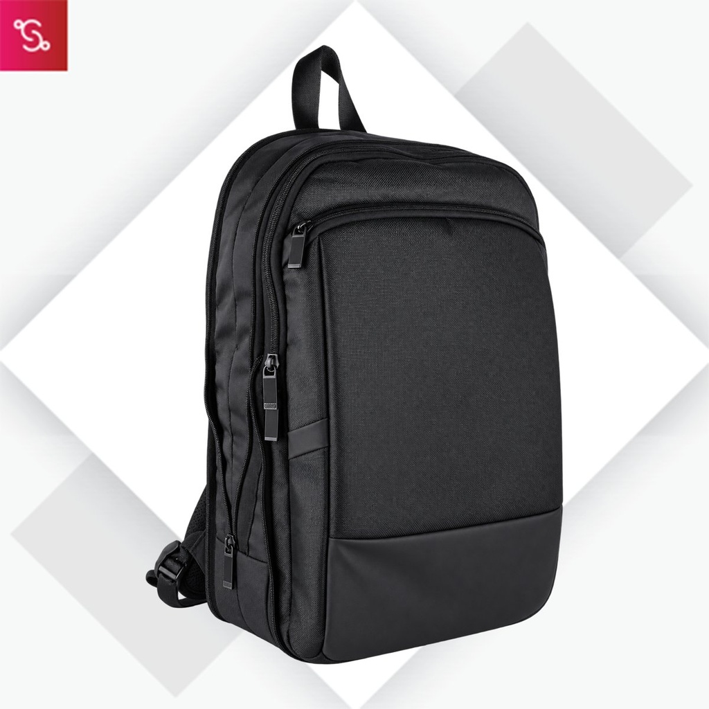 [SANM-S45] Puffer: Expandable laptop backpack bag with 2 front pockets, hidden back pocket and Stroller ribbon