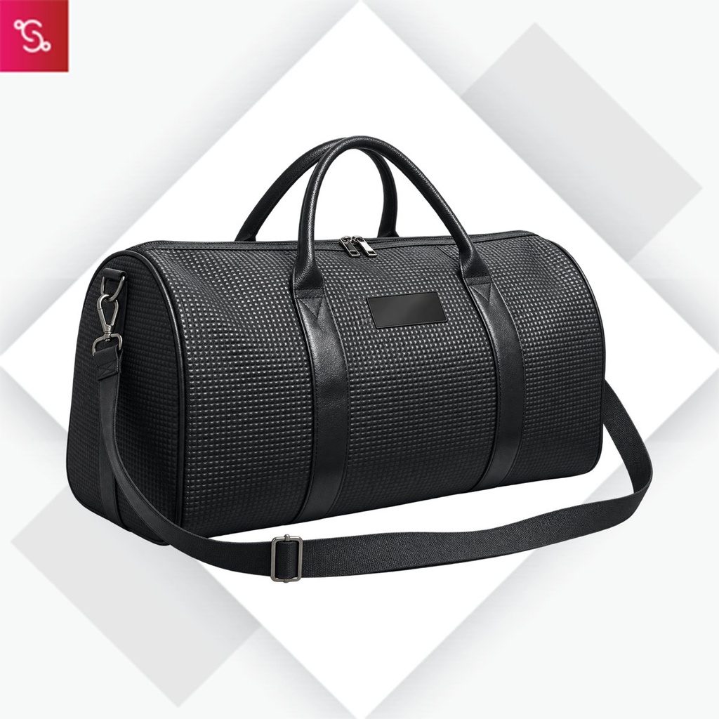 [SANM-S73] Matrix Duffel: Executive Weekender Duffel in Embossed Micro-Grid PU