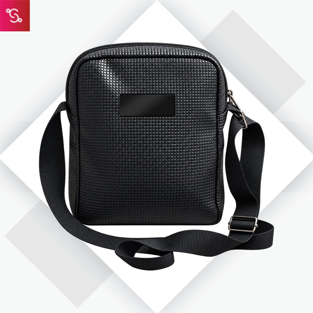 [SANM-S77] Matrix Crossbody: Professional Daily Sling Bag in Embossed Micro-Grid PU