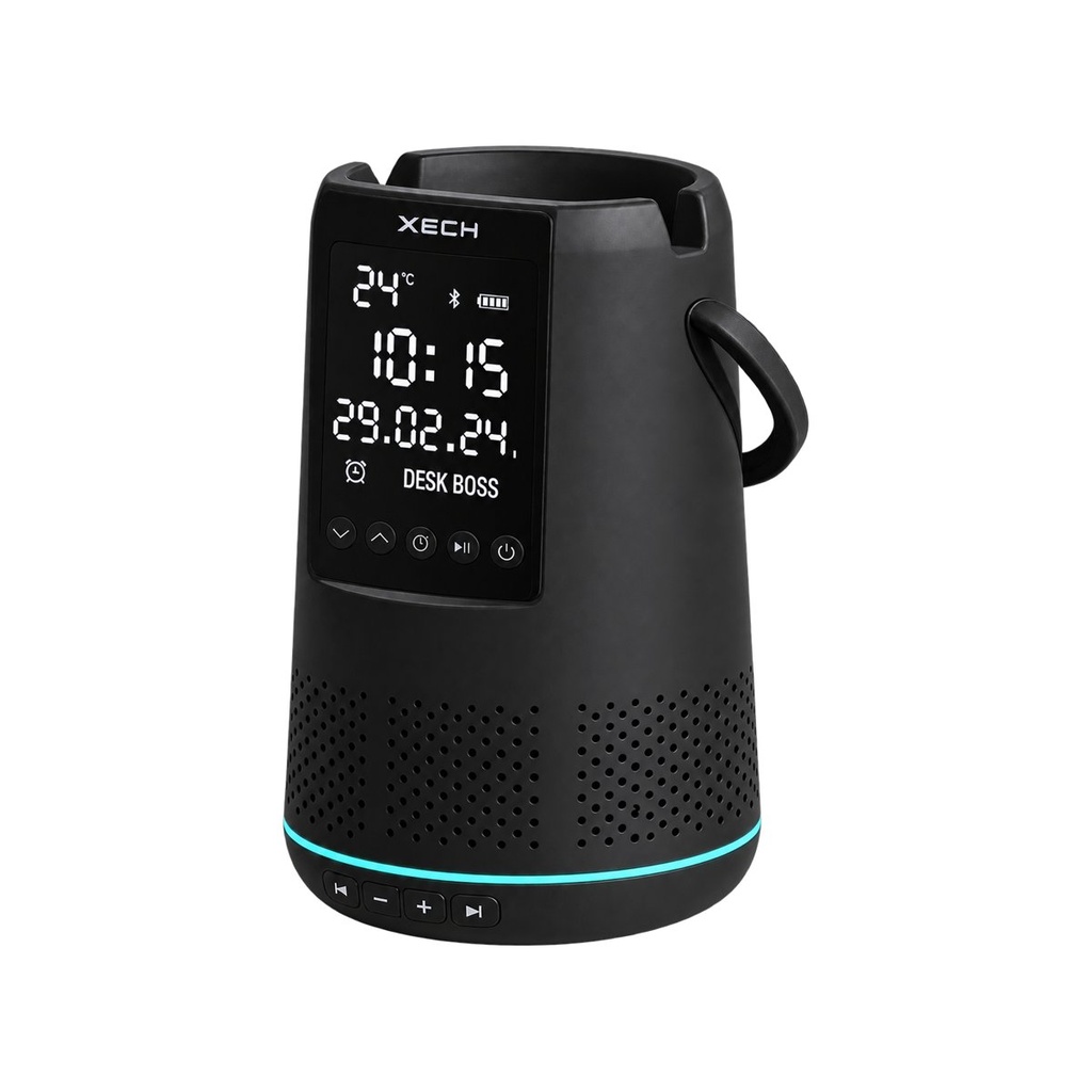 [SXEC-DESK-BOSS-DARK-EDITION] Desk Boss - Dark Edition (Clock, Speaker & Organiser)