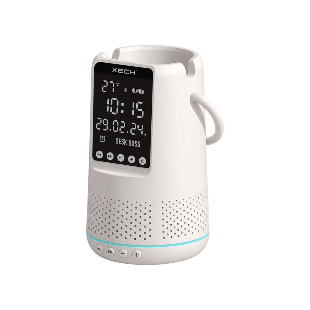 [SXEC-DESK-BOSS-WHITE] Desk Boss - White (Clock, Speaker & Organiser)