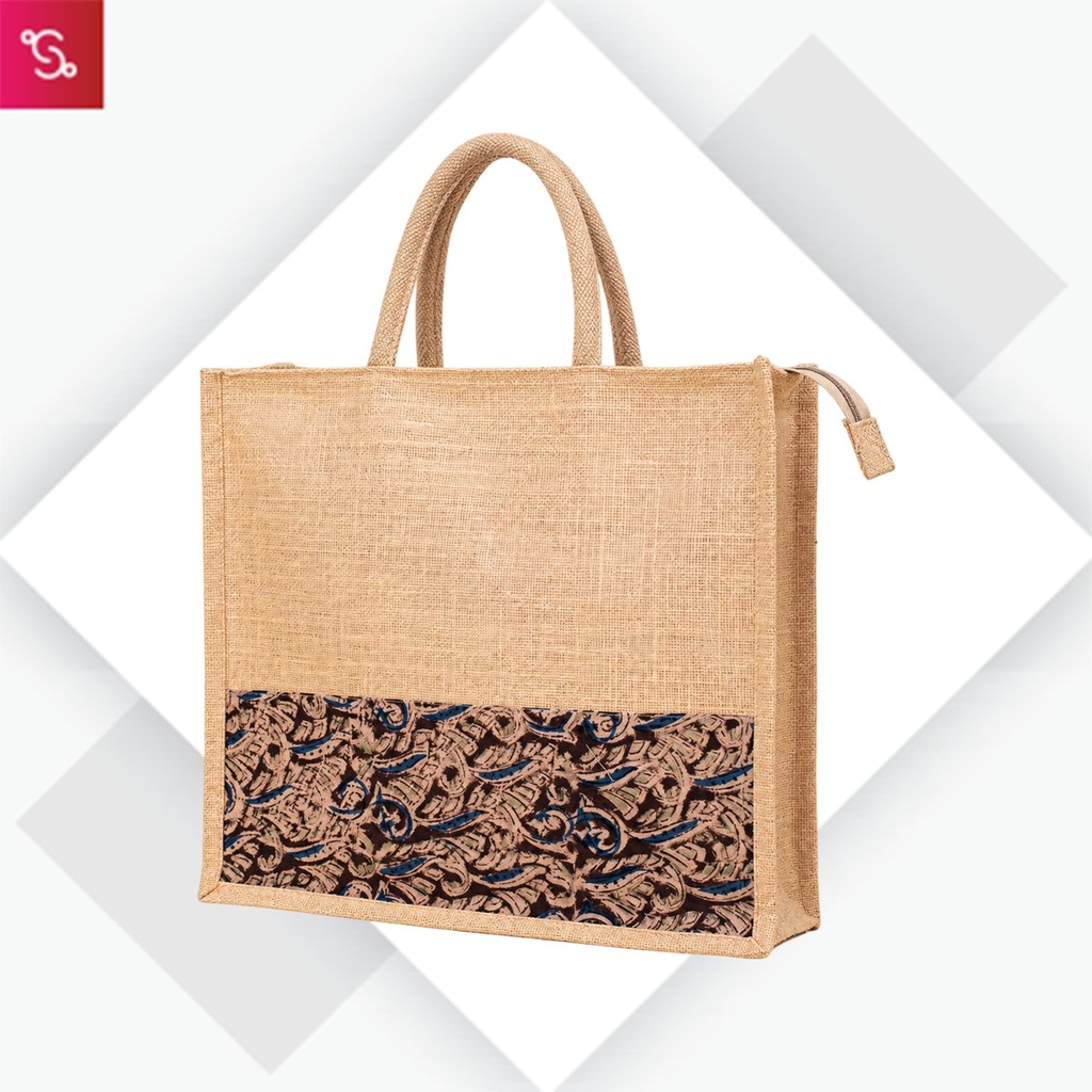 [SOBL-CHESTNUT] Chestnut (Jute & Kalamkari Shopping Bag)