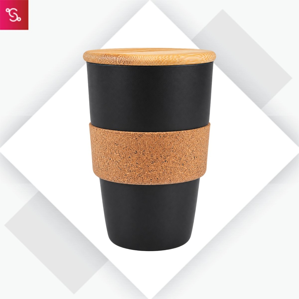 Eco Cork (Wheat Fibre Cup with Bamboo Lid & Cork Grip (450ml))