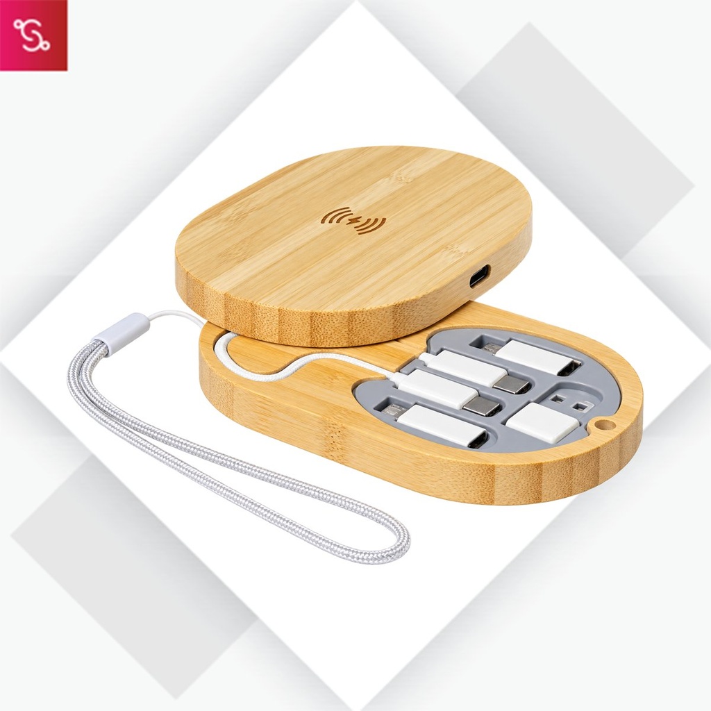 [SUG-GC40] ChargeMate (Bamboo Cable Kit + 15W Wireless (Wheat Cables))
