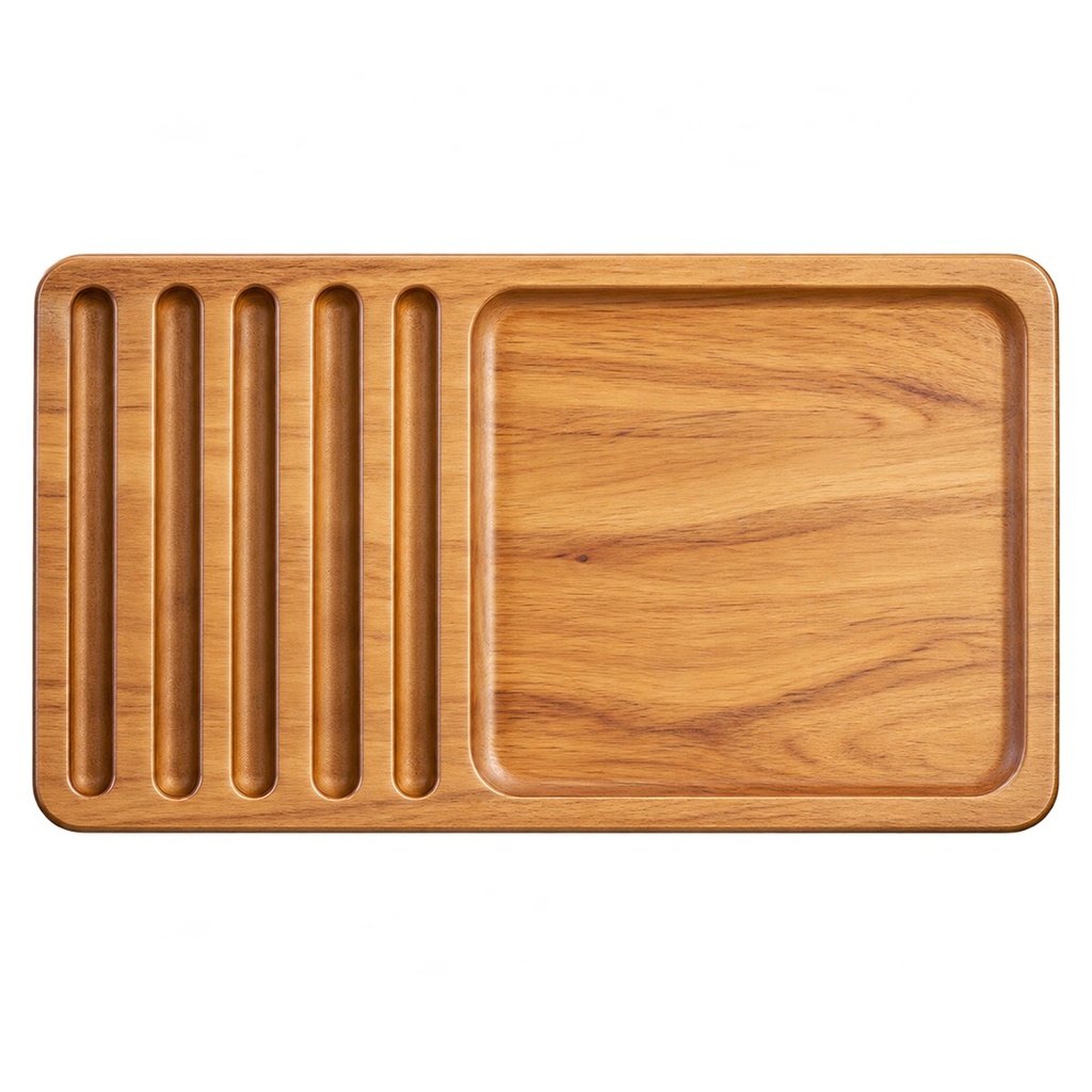 Striate Wooden Tray