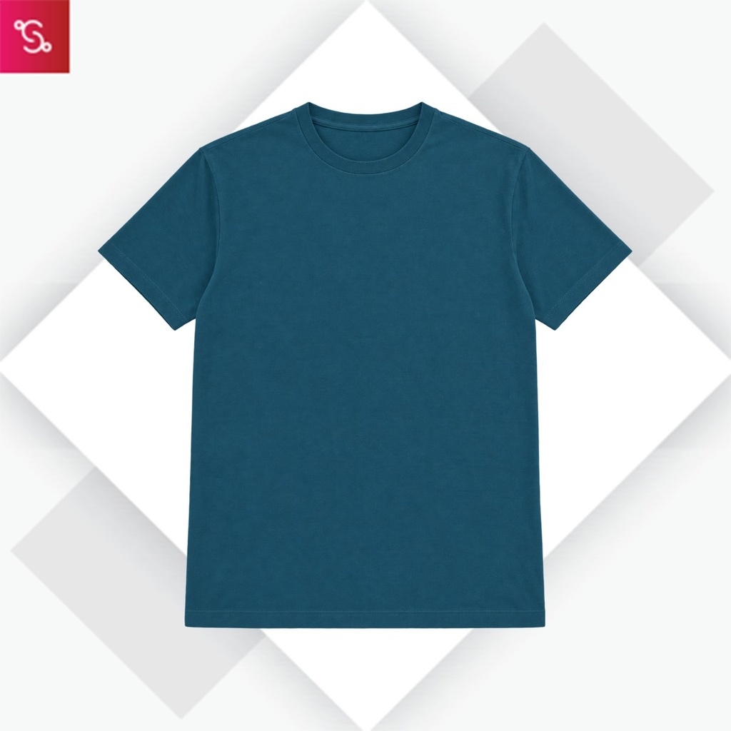 Caslay Organic Crew Neck T-Shirt - Petrol Blue