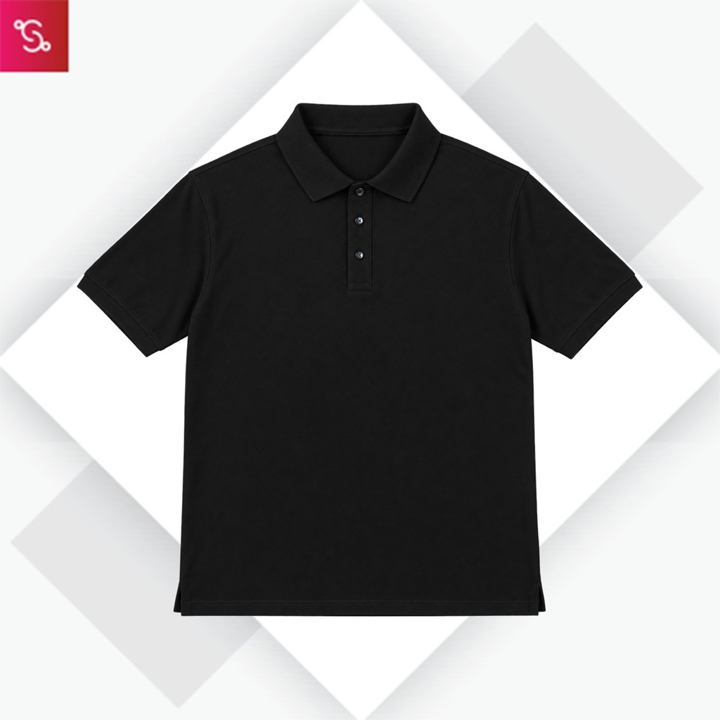 Caslay Organic Polo T-Shirt - Black