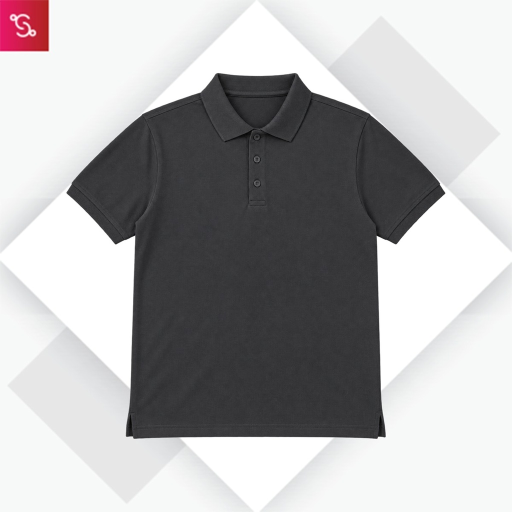 Caslay Organic Polo T-Shirt - Carbon Grey