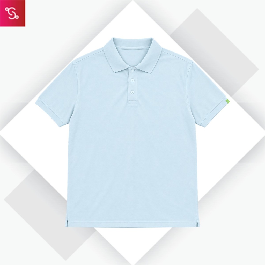Caslay Organic Polo T-Shirt - Ice Water