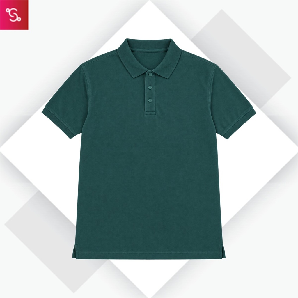 Caslay Organic Polo T-Shirt - Forest Green