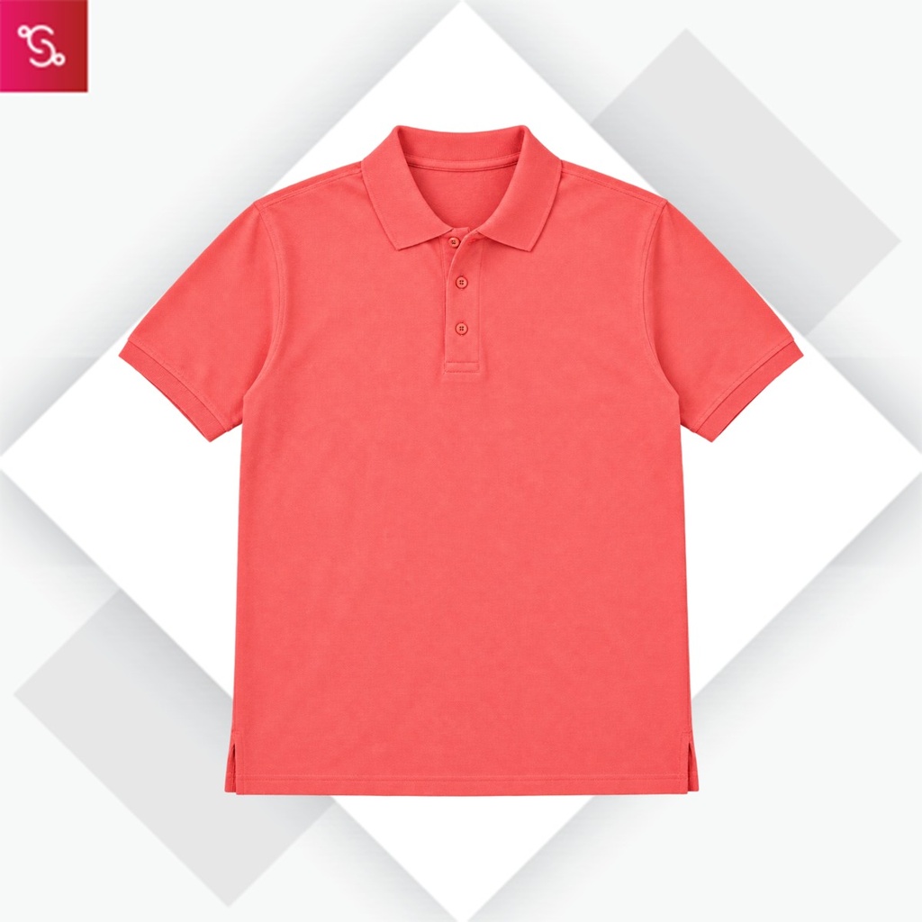 Caslay Organic Polo T-Shirt - Coral