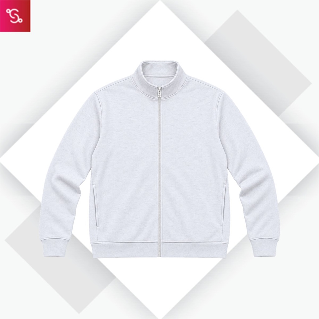 Caslay High Neck Jacket - White Melange