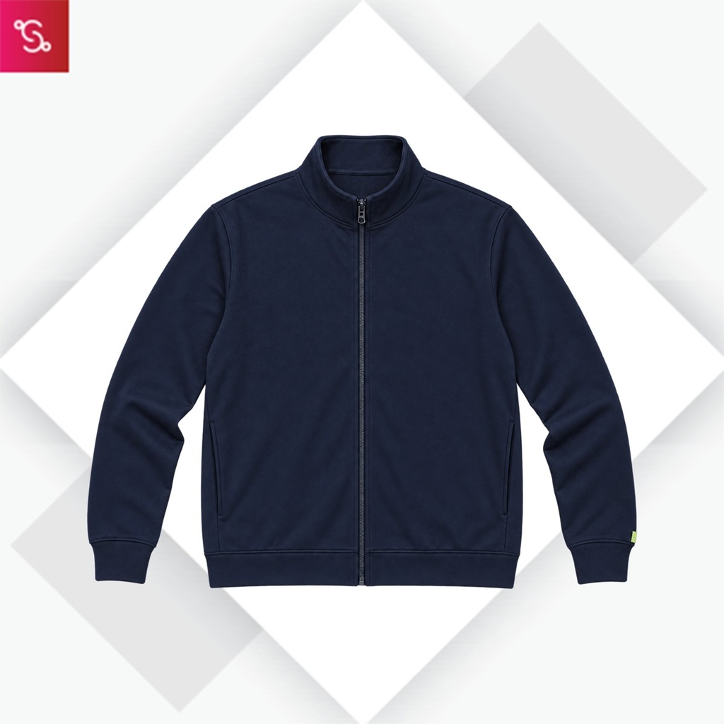 Caslay High Neck Jacket - Navy Blue