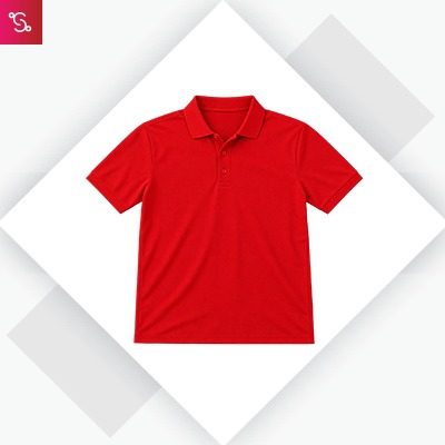 Adidas Poly Cotton Polo T-Shirt - Red (BS0677)