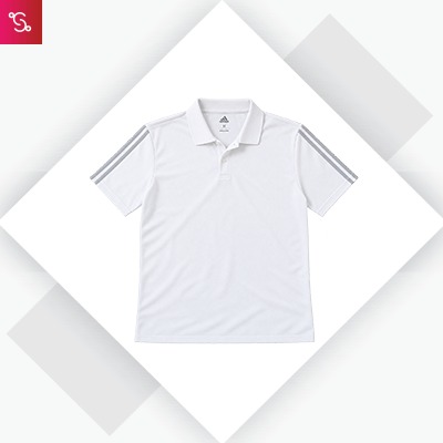 Adidas Poly Cotton Polo T-Shirt - White (BS0693)