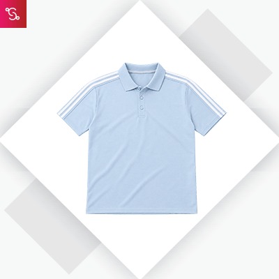 Adidas Poly Cotton Polo T-Shirt - Clear Sky (JI5760)