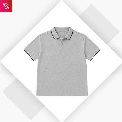 Crocodile Polo Poly Cotton 902 - Grey Melange