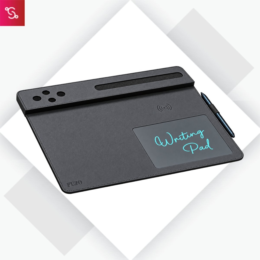 [SFUZ-TGZ-927] Black - Desk Pad with Wireless Charger & Writing Pad