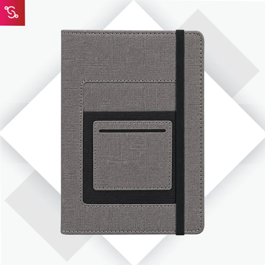 [SANM-B92] A5 notebook with mobile pocket, card holder pocket & pen loop by Castillo Milano