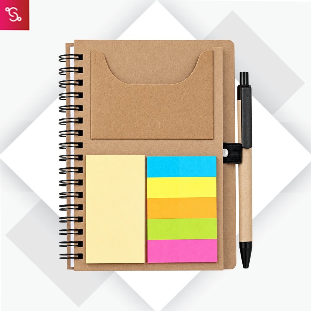 [SANM-B100] Eco friendly Sticky pad notebook with clear cover (with pen)