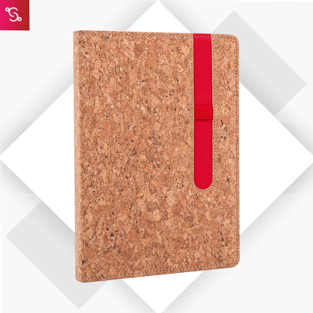 [SANM-B106] Cork Eco friendly A5 notebook with Colored pen slot