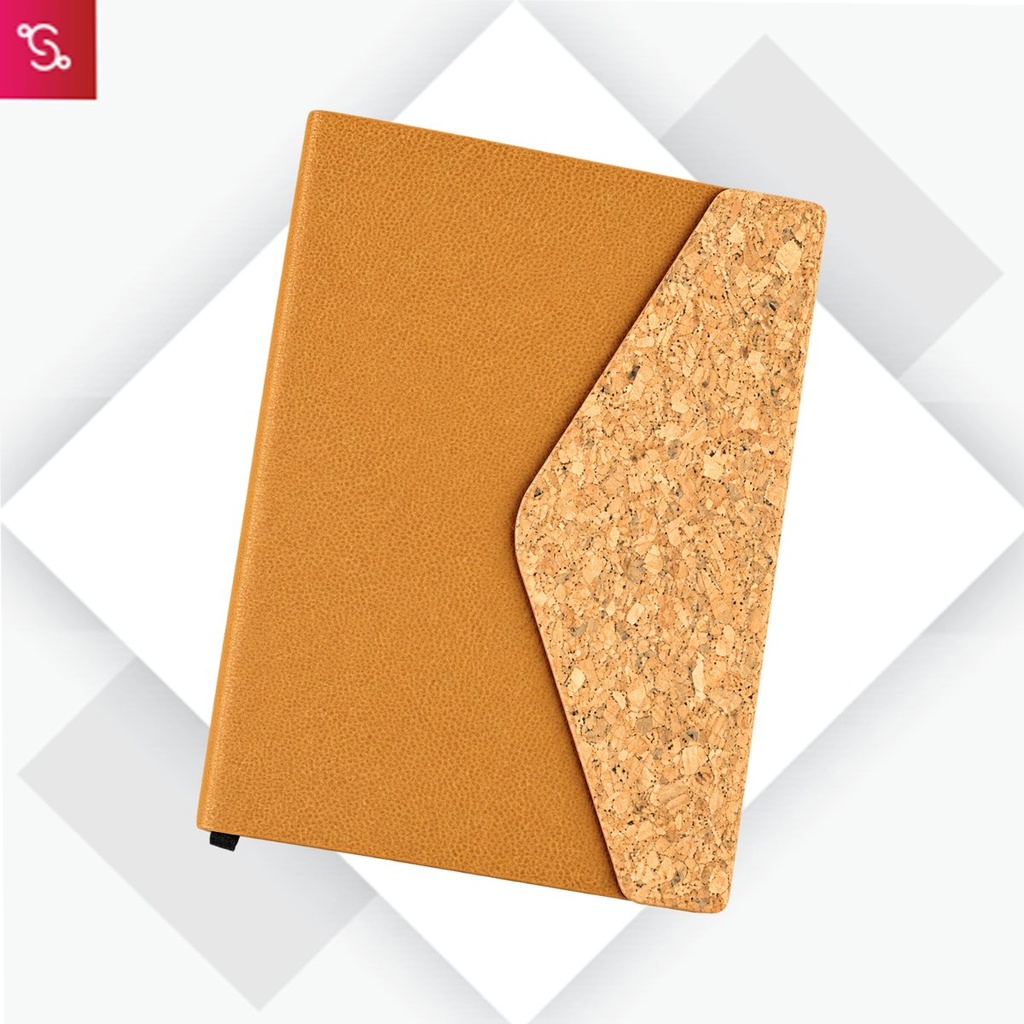 [SANM-B150a] Cork Magnetic Envelope style Notebook with recycled pages